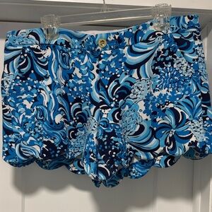 Lilly Pulitzer Blue and White Floral Shorts